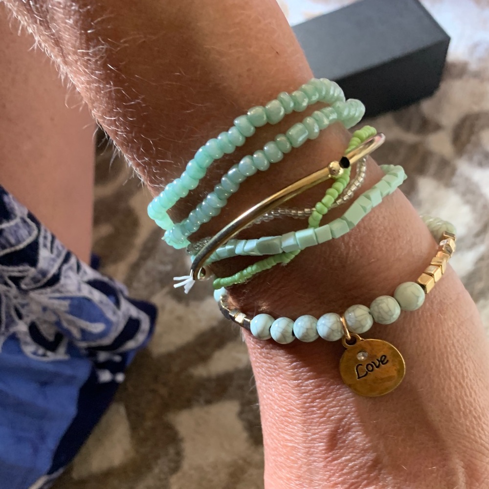 3 sets bohemian hippy stacked beaded bracelets 8